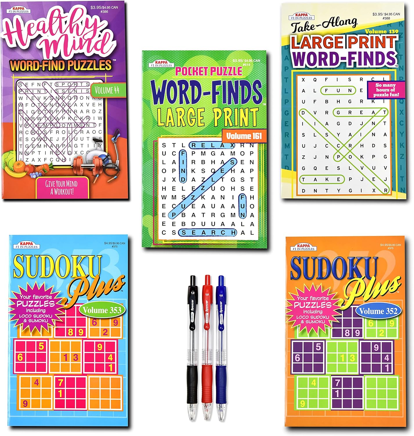 مجموعة 5 حزم من كتب سودوكو بحجم السفر 450+، ألغاز سودوكو للكبار، كتب ألغاز الكلمات الكبيرة للطباعة للكبار، تنشيط الدماغ لكبار السن، مجموعة متنوعة من الكتب بحجم هضم 8x5