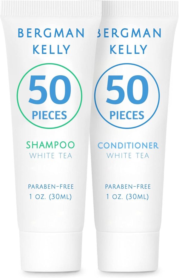 مجموعة شامبو وبلسم BERGMAN KELLY (30 مل، 100 قطعة، شاي أبيض) ةأبهر ضيوفك بشامبو وبلسم منعش ومنعش للفنادق والضيافة بكميات كبير